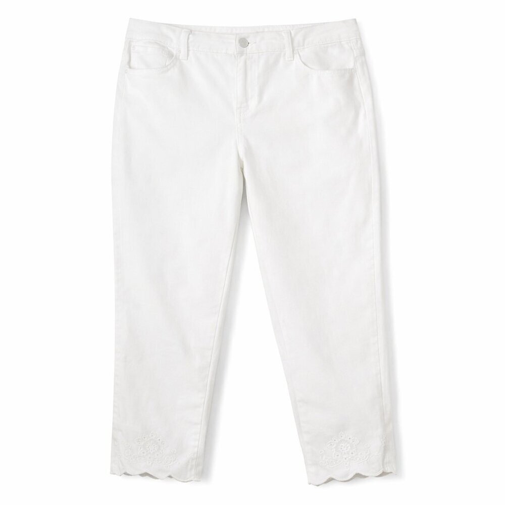 LIZ CLAIBORNE Boyfriend Skinny White Jeans Size 14